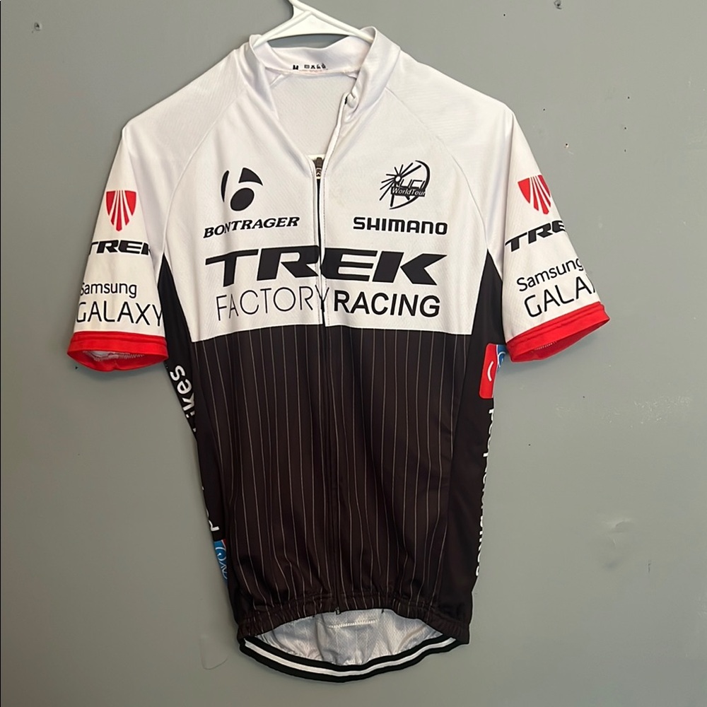 Retro Sport Vintage Factory Racing Men Cycling Jersey Black and White SZ Medium